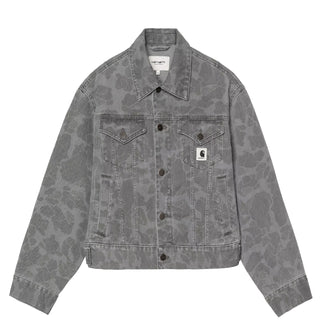 Carhartt WIP Womens Duck Orell Jacket Camo Duck Black Heavy Bleached - Parasol Store