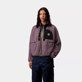 Carhartt WIP Womens Flynn Fleece Jacket Phlox / Black - Parasol Store