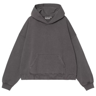 Carhartt WIP Womens Hooded Benton Sweat Black Garment Dyed - Parasol Store