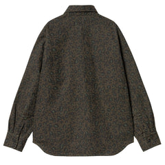 Carhartt WIP Womens L/S Leo Shirt Camo Leo Tamarind / Office Green Garment Dyed - Parasol Store