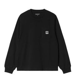 Carhartt WIP Womens L/S Pocket Small Heart T-Shirt Black / Black