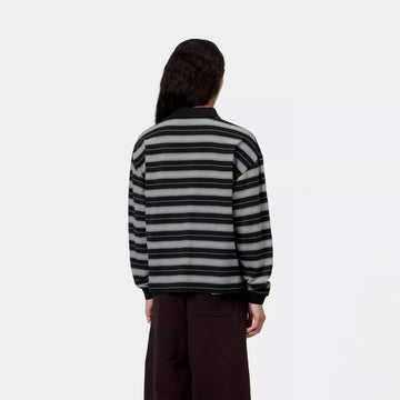 Carhartt WIP Womens L/S Bronson Polo Bronson Stripe Black