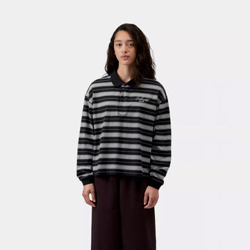 Carhartt WIP Womens L/S Bronson Polo Bronson Stripe Black