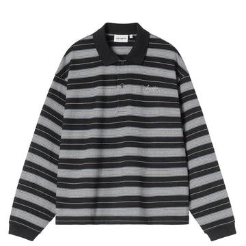 Carhartt WIP Womens L/S Bronson Polo Bronson Stripe Black