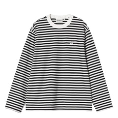 Carhartt WIP Womens L/S Ezra T-Shirt Ezra Stripe Black / Wax - Parasol Store