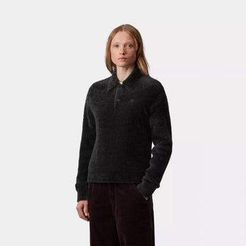 Carhartt WIP Womens L/S Maine Polo Sweater Black / Black