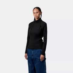Carhartt WIP Womens L/S Philipa Mockneck T-Shirt Black - Parasol Store
