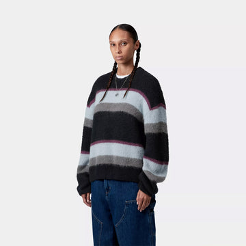 Carhartt WIP Womens Merlin Sweater Sundling Stripe Citadel - Parasol Store