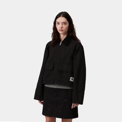 Carhartt WIP Womens Prescott Jacket Black / Black Garment Dyed - Parasol Store