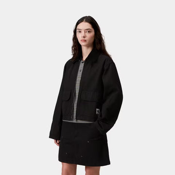Carhartt WIP Womens Prescott Jacket Black / Black Garment Dyed - Parasol Store