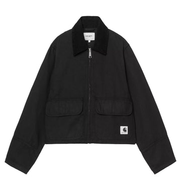 Carhartt WIP Womens Prescott Jacket Black / Black Garment Dyed - Parasol Store