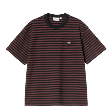 Carhartt WIP Womens S/S Essy T-Shirt Essy Stripe Black / Amarone