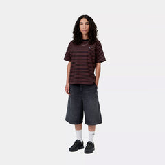 Carhartt WIP Womens S/S Essy T-Shirt Essy Stripe Black / Amarone