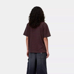 Carhartt WIP Womens S/S Essy T-Shirt Essy Stripe Black / Amarone