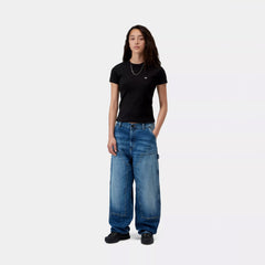 Carhartt WIP Womens S/S Small Heart Patch T-Shirt Black / Black