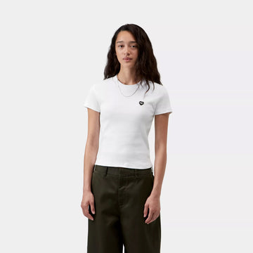 Carhartt WIP Womens S/S Small Heart Patch T-Shirt White / Black