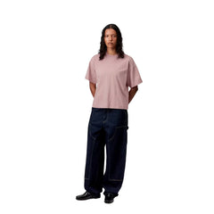 Carhartt WIP Womens S/S Benton T-Shirt Glassy Pink Garment Dyed - Parasol Store