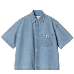 Carhartt WIP Womens S/S Lovilia Shirt Blue Bleached - Parasol Store