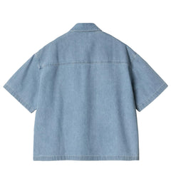 Carhartt WIP Womens S/S Lovilia Shirt Blue Bleached - Parasol Store