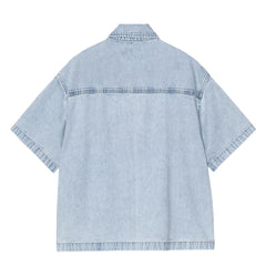 Carhartt WIP Womens S/S Lovilia Shirt Blue Stone Bleached