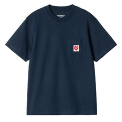 Carhartt WIP Womens S/S Pocket Heart T-Shirt Ink / Red - Parasol Store