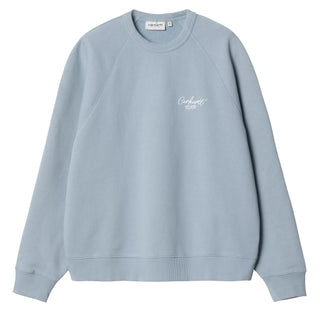 Carhartt WIP Womens Signature Sweat Dusty Ice / White - Parasol Store