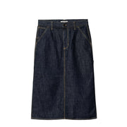 Carhartt WIP Womens Single Knee Skirt Blue Rinsed - Parasol Store