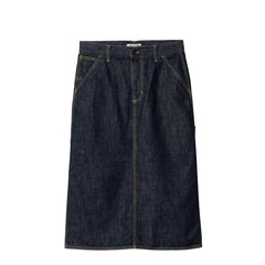 Carhartt WIP Womens Single Knee Skirt Blue Rinsed - Parasol Store