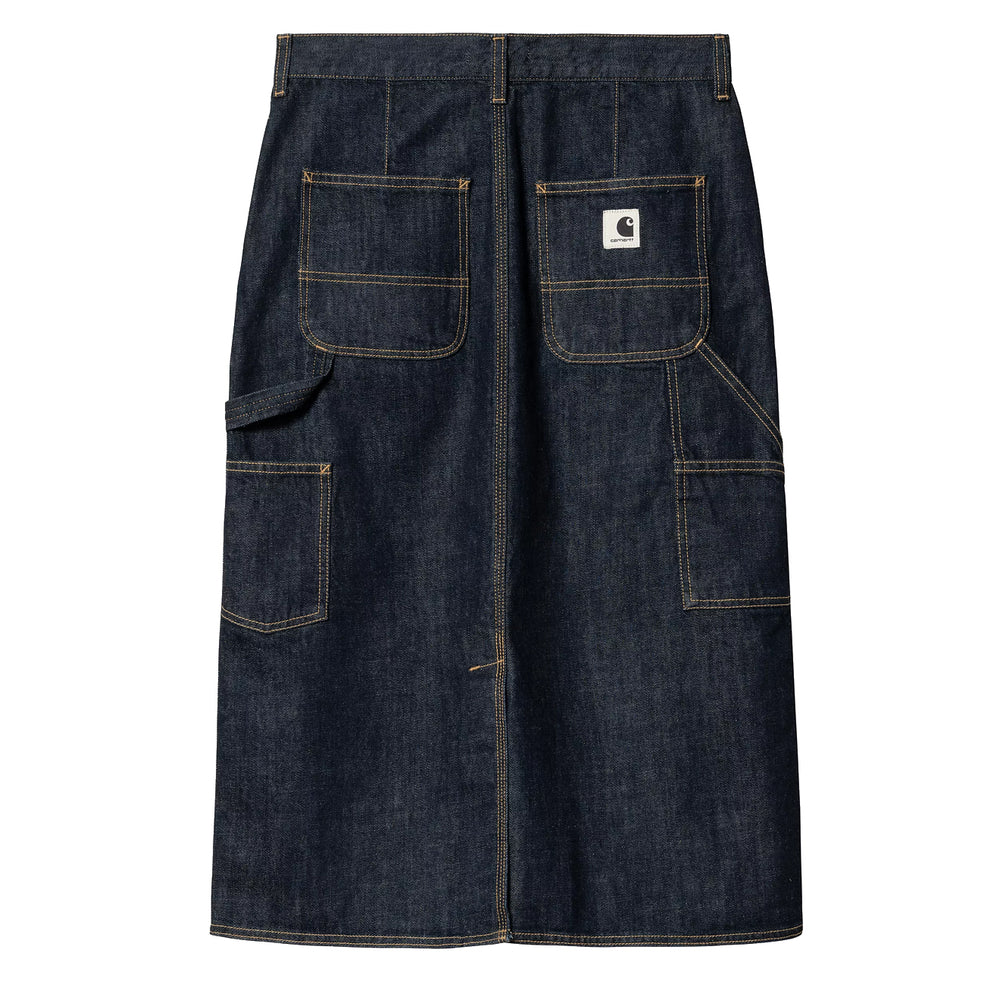 Carhartt WIP Womens Single Knee Skirt Blue Rinsed - Parasol Store
