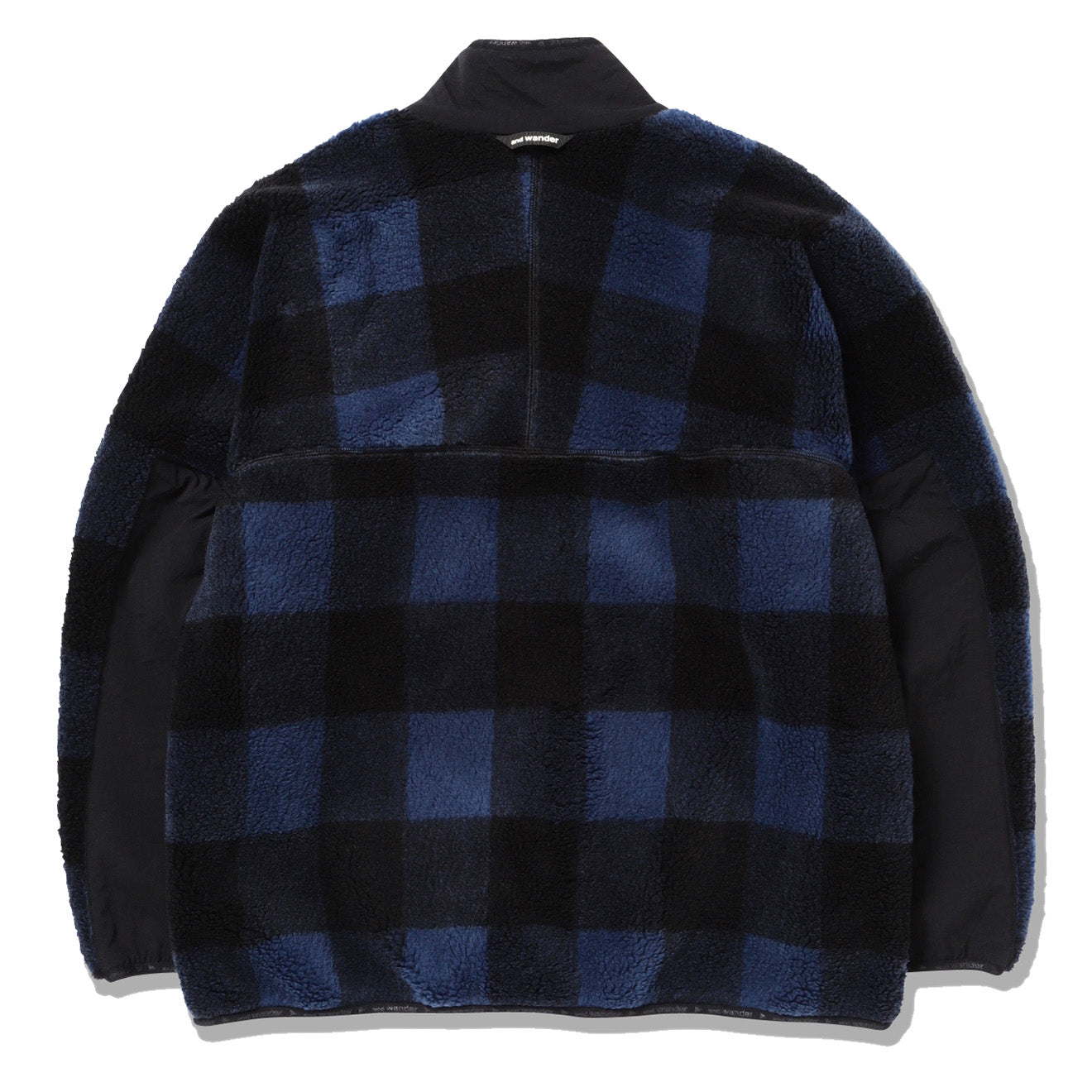 And Wander Check Boa Jacket Blue And Wander