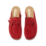 Clarks Originals Womens DSRT Nomad Mule Red Suede - Parasol Store