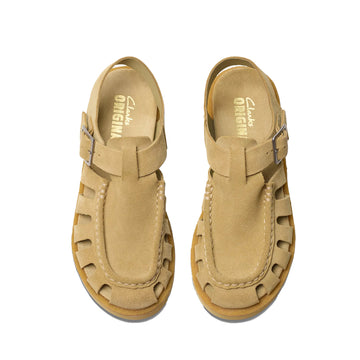 Clarks Originals Womens Meadow Buckle Dark Maple Suede - Parasol Store