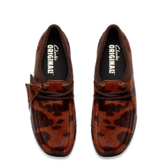 Clarks Originals Womens Wallabee Brown Cow Print - Parasol Store