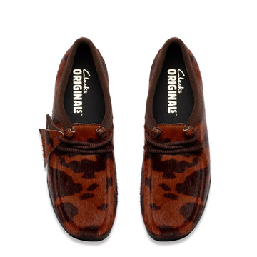 Clarks Originals Womens Wallabee Brown Cow Print