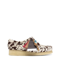 Clarks Originals Womens Wallabee Shoe Brown Cow Print