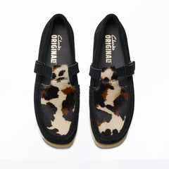 Clarks Originals Womens Wallabee T Bar Black Interest - Parasol Store