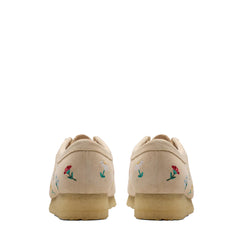 Clarks Originals Womens Wallabee Taupe Embroidery - Parasol Store
