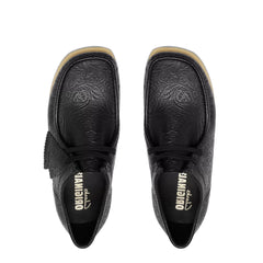 Clarks Wallabee Shoe Black Embossed
