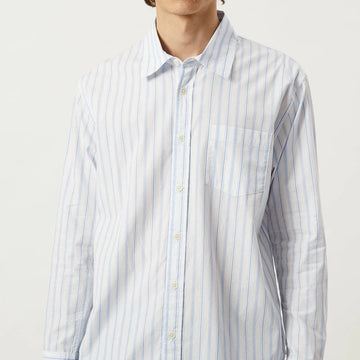 Corridor Berg Stripe L/S Shirt White / Blue