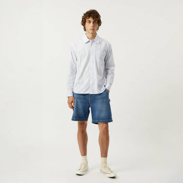 Corridor Berg Stripe L/S Shirt White / Blue