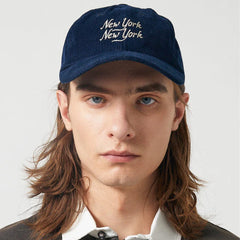 Corridor Corduroy Script NY NY Cap Navy - Parasol Store