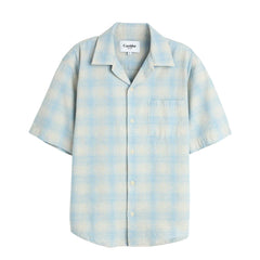 Corridor Linen Plaid S/S Shirt Light Blue