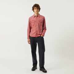 Corridor Pigment Dye Canvas L/S Shirt Red - Parasol Store