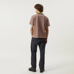 Corridor Stripe Pique Polo S/S Shirt Pink - Parasol Store