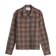 Corridor Venice Plaid Zip Shirt Brown - Parasol Store
