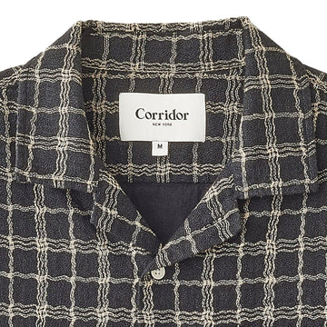 Corridor Wavy Linen S/S Shirt Navy - Parasol Store