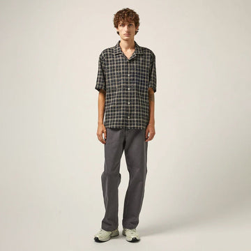 Corridor Wavy Linen S/S Shirt Navy - Parasol Store