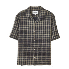 Corridor Wavy Linen S/S Shirt Navy - Parasol Store