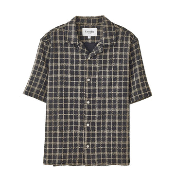 Corridor Wavy Linen S/S Shirt Navy - Parasol Store