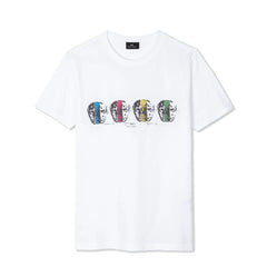 Paul Smith Reg Fit Opposite Skull Print T-Shirt White - Parasol Store
